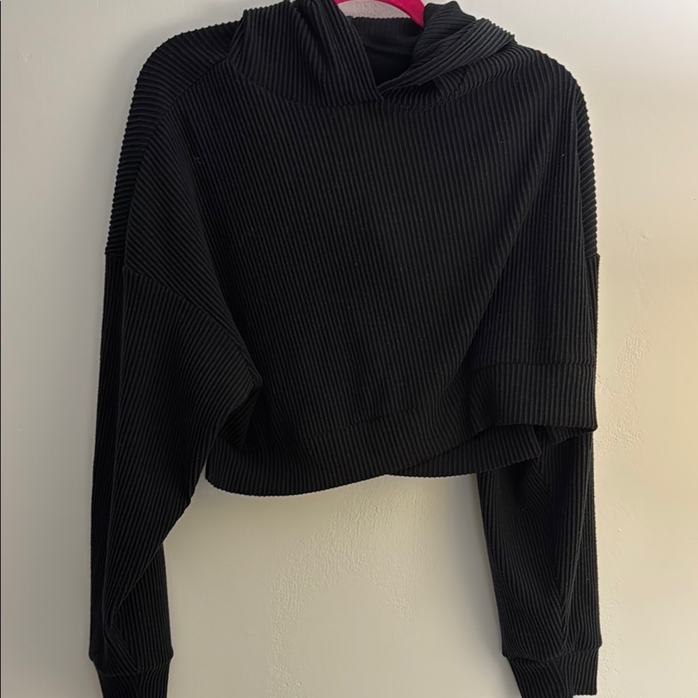 ALO Yoga Black Ribbed Hoodie